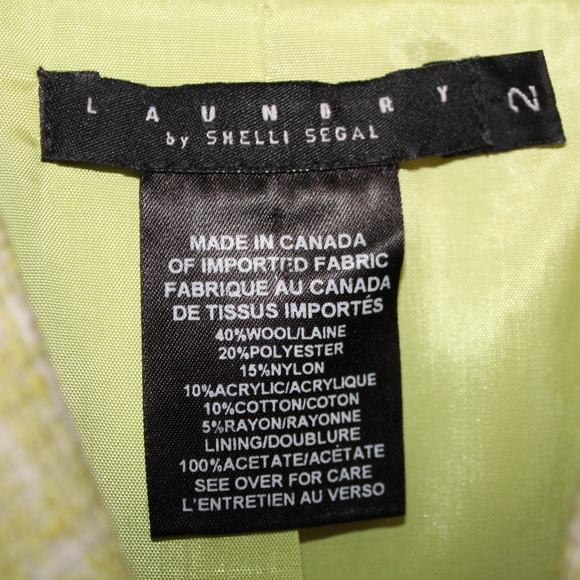Laundry by Shelli Segal Jacket/Blazer Yellow-Green Sz 2 - Picture 4 of 8